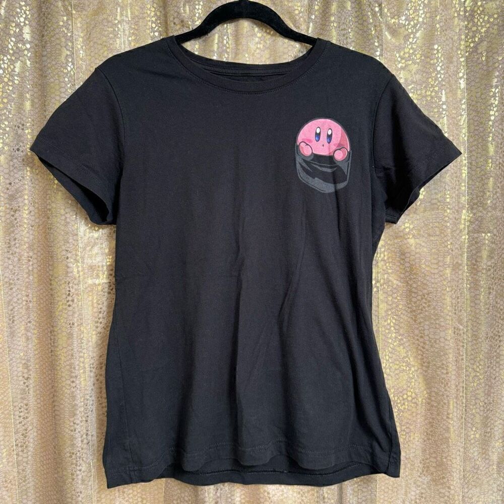 Teepublic Womens Kirby In Your Pocket Black T Shirt Large
